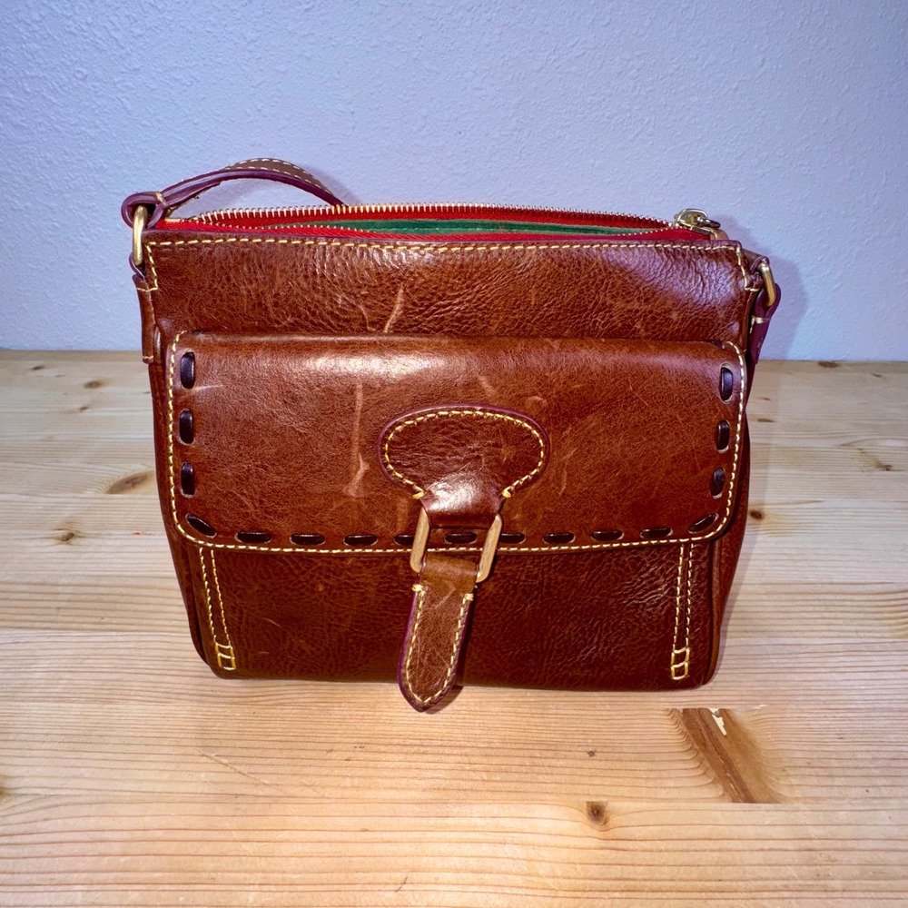 Dooney‎ & Bourke Florentine Leather Crossbody Bag & Wallet Saddle Brown